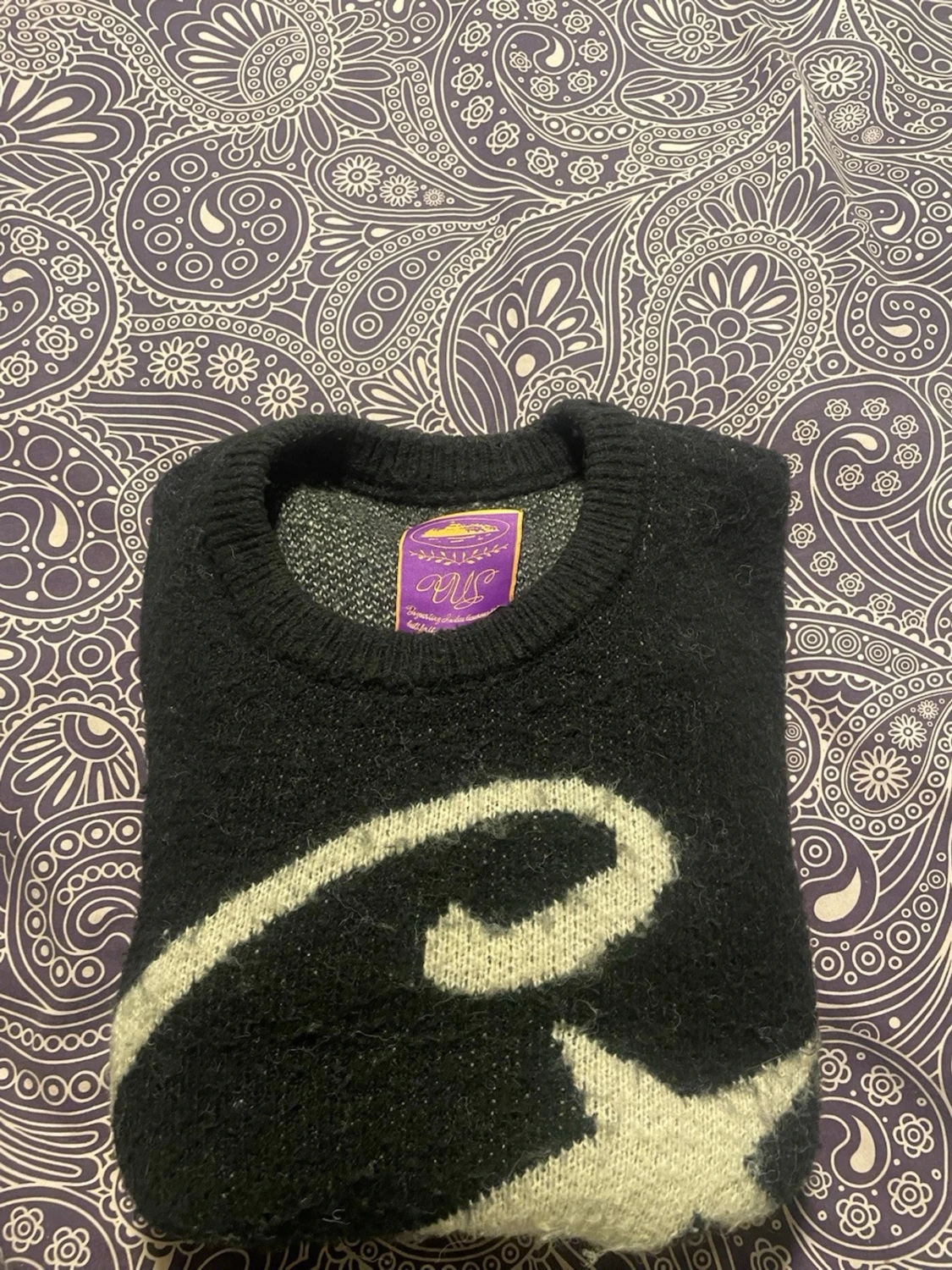 Svart stickad tröja från MS/Corteiz