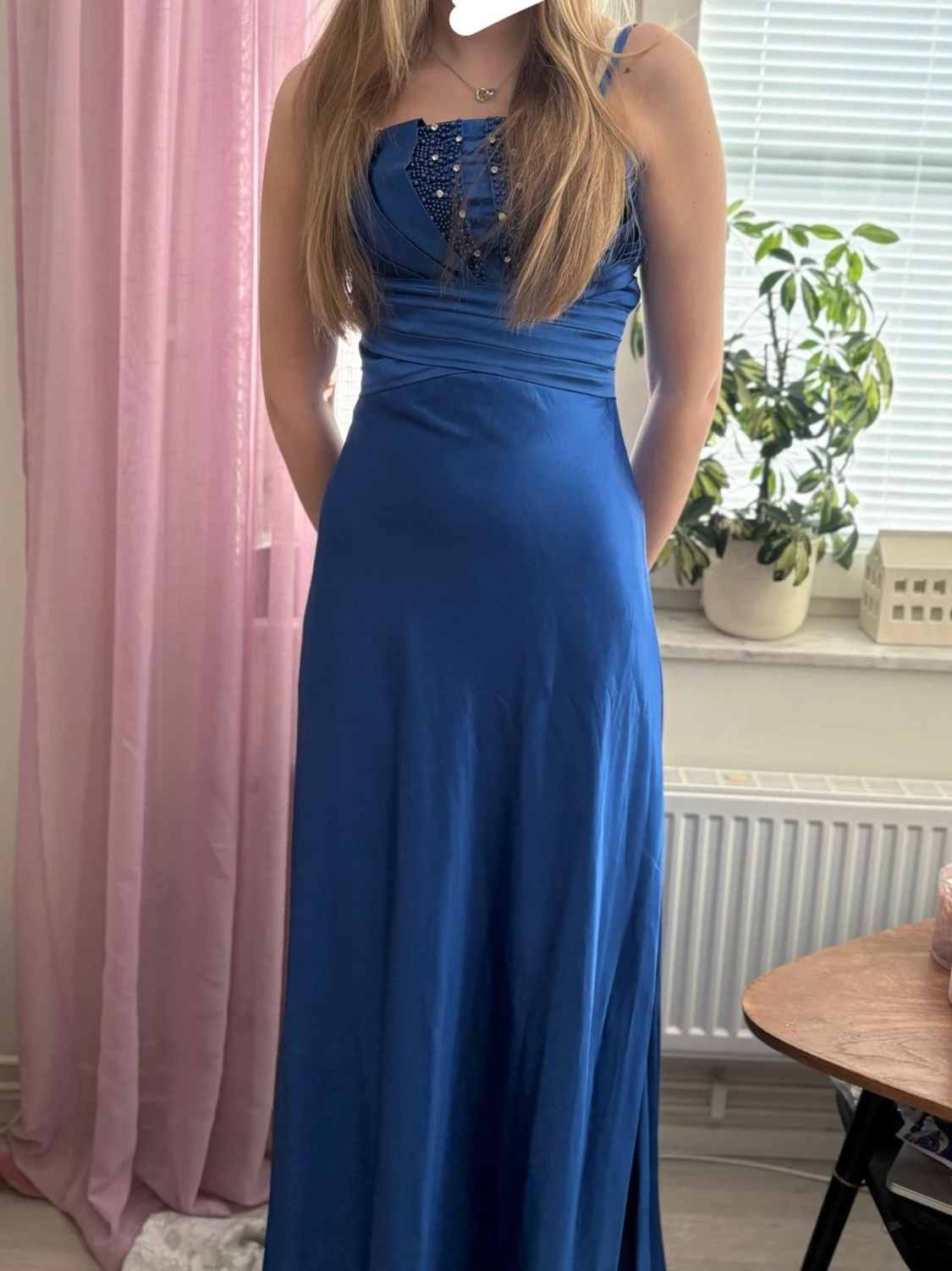 LAUTINEL Blå balklänning med pärldetaljer strl S/M (se bilder) - 2