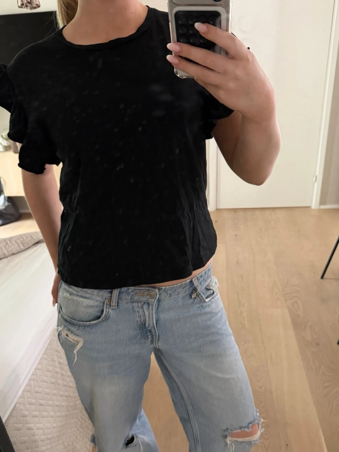 Svart volangtopp från Zara