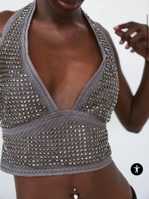 SÖKER Zara grå festtopp med nitar - SÖKER denna gråa topp från Zara i minsta möjliga strl, om det var Xs eller S de hade, hann kolla ut den på hemsidan ett tag innan den blev slutsåld!! Har någon denna i nytt eller mycket bra skick och kan tänka sig att sälja för ett rimligt pris, skriv gärna till mig💞