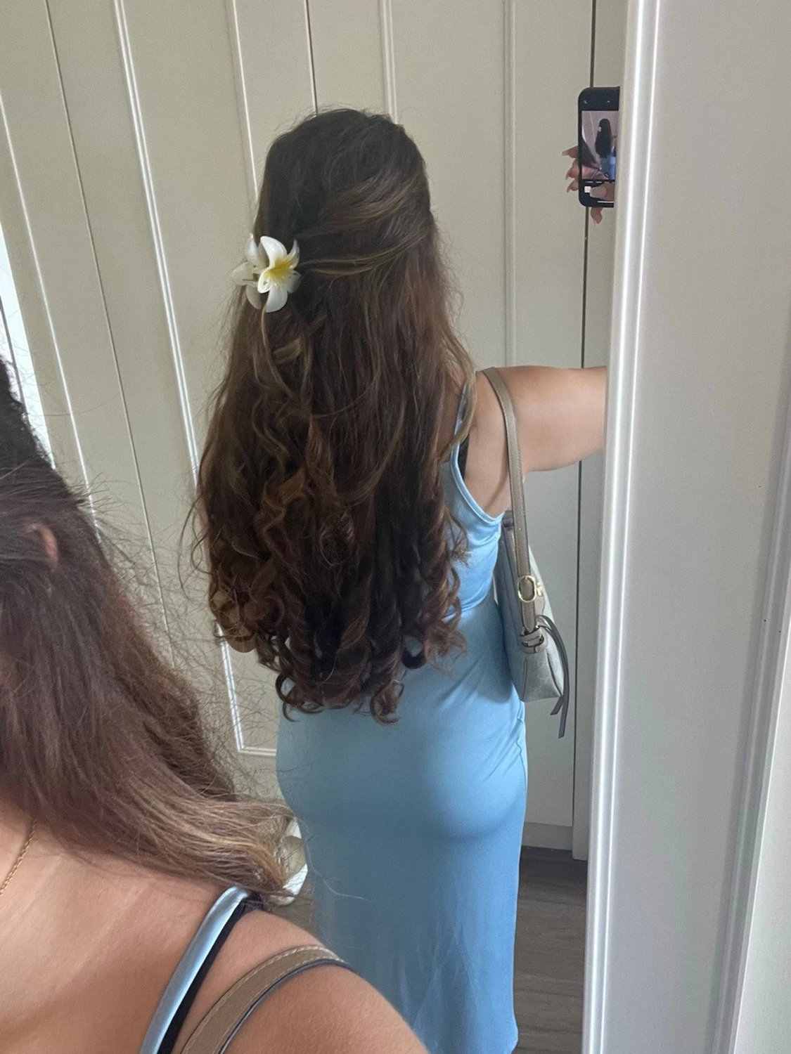 Ljusblå tight långklänning - 3