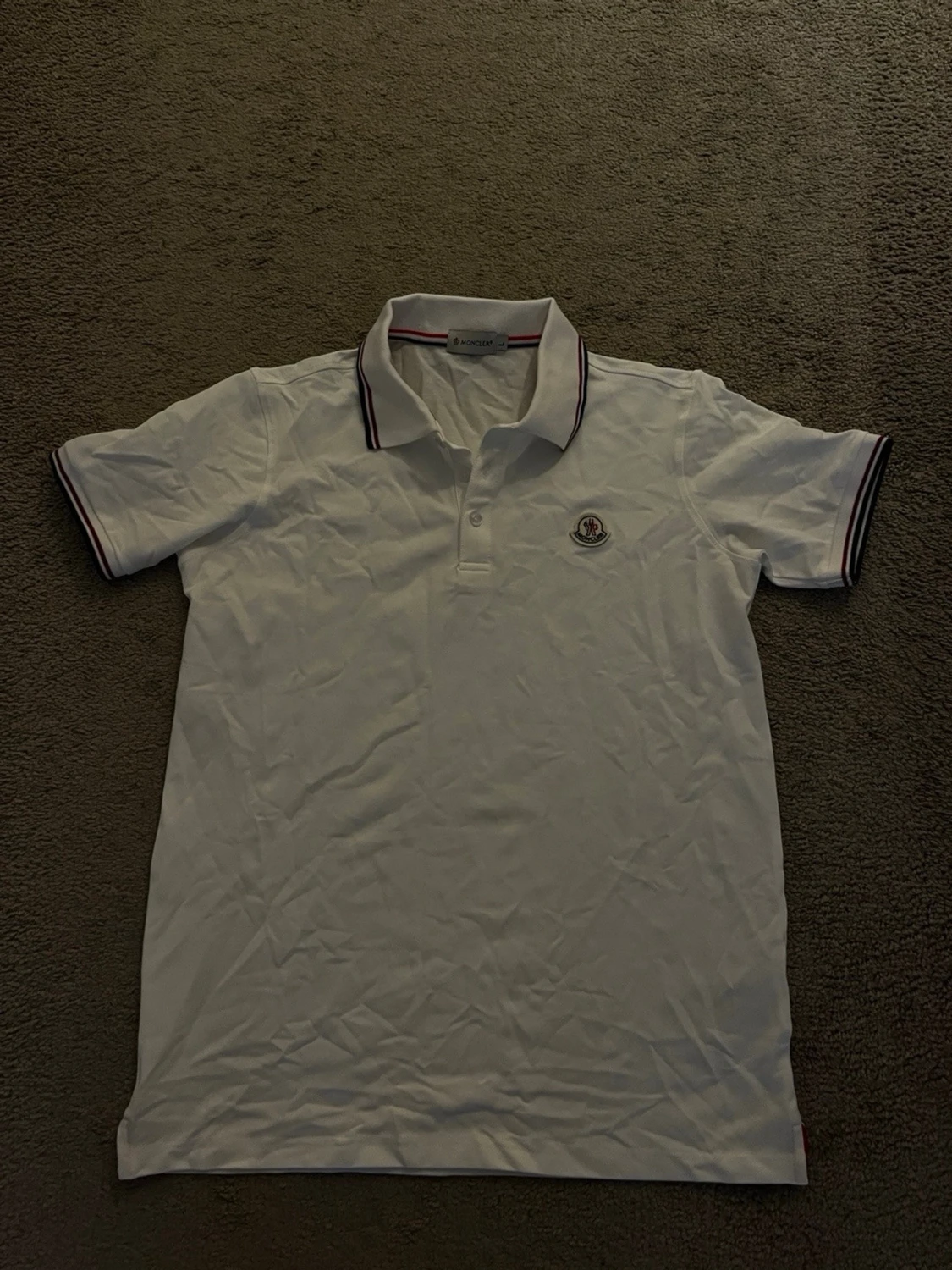 Vit Moncler pikétröja 