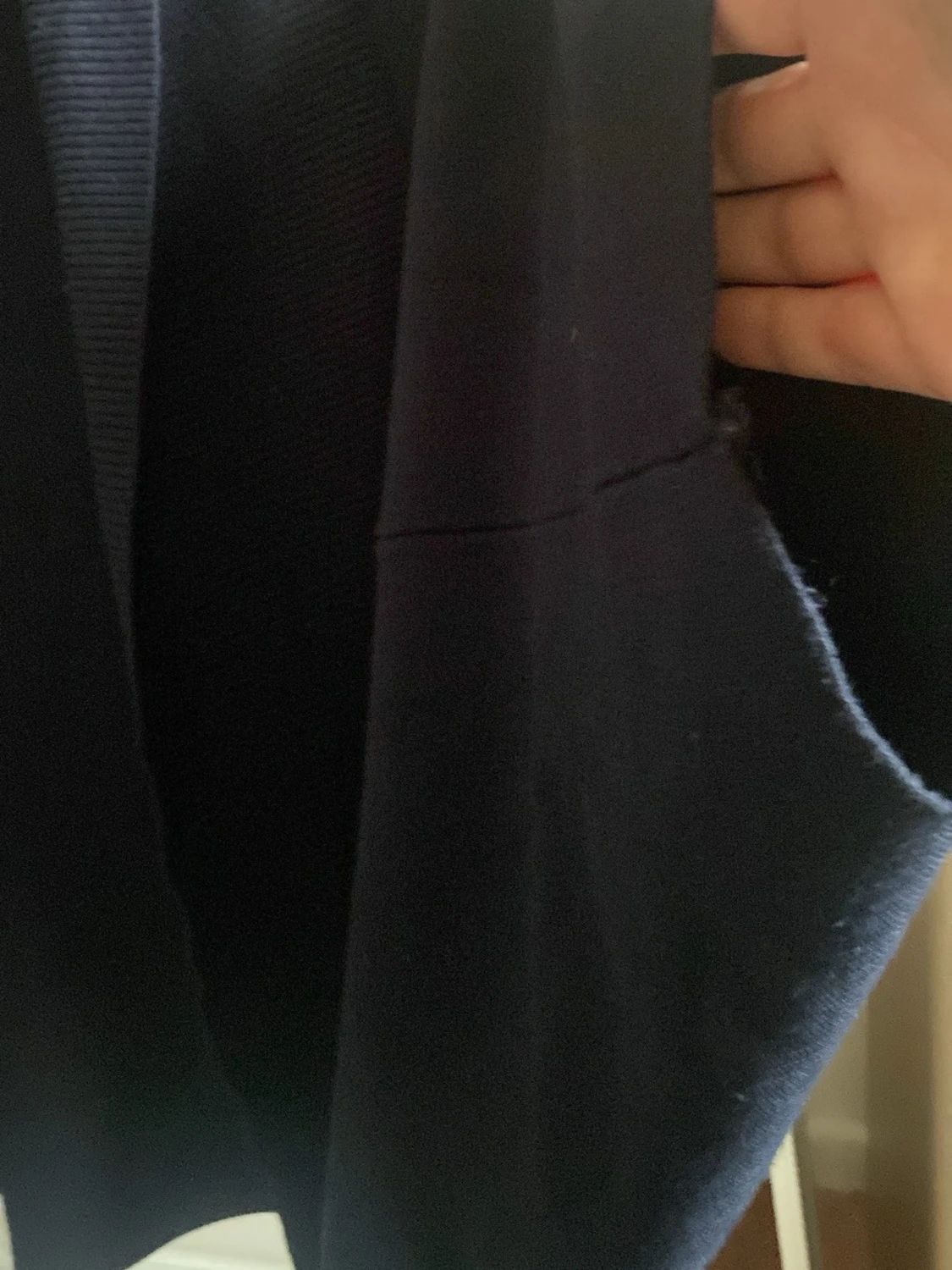 Mörkblå öppen kofta från Soft Goat - 1