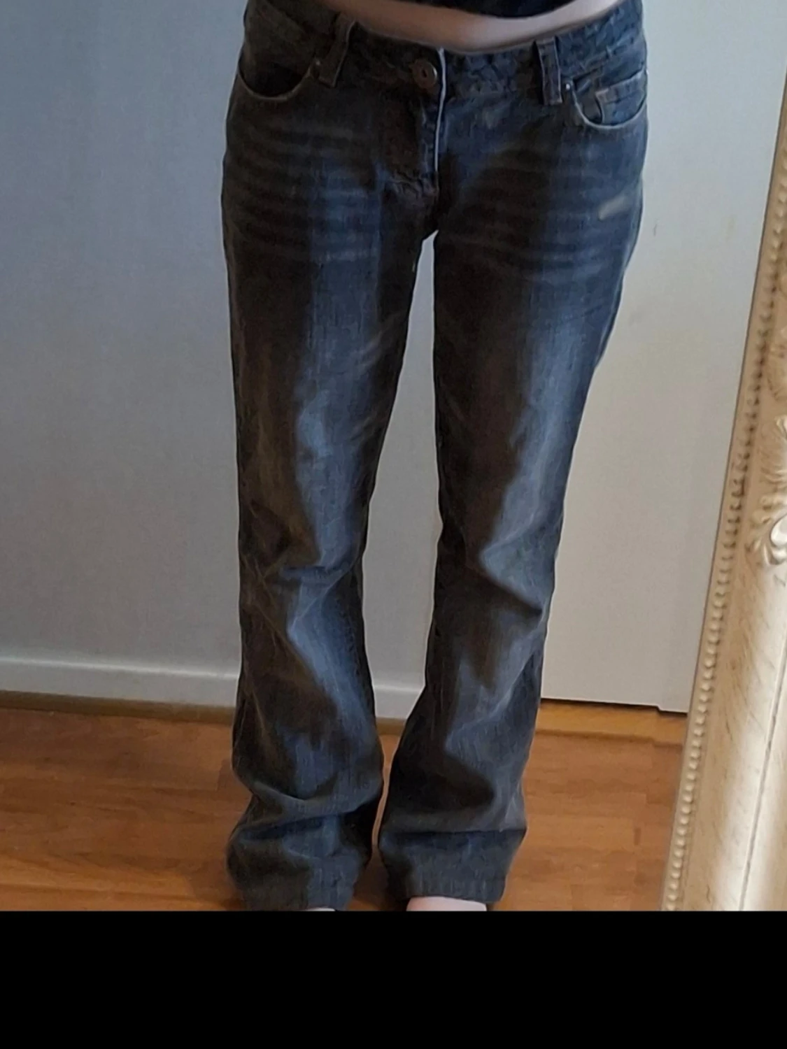 Grå bootcut jeans  - 5