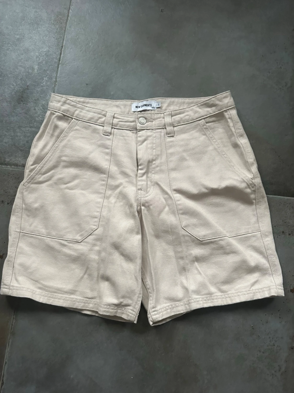 Beiga högmidjade bomullsshorts nya  - 2