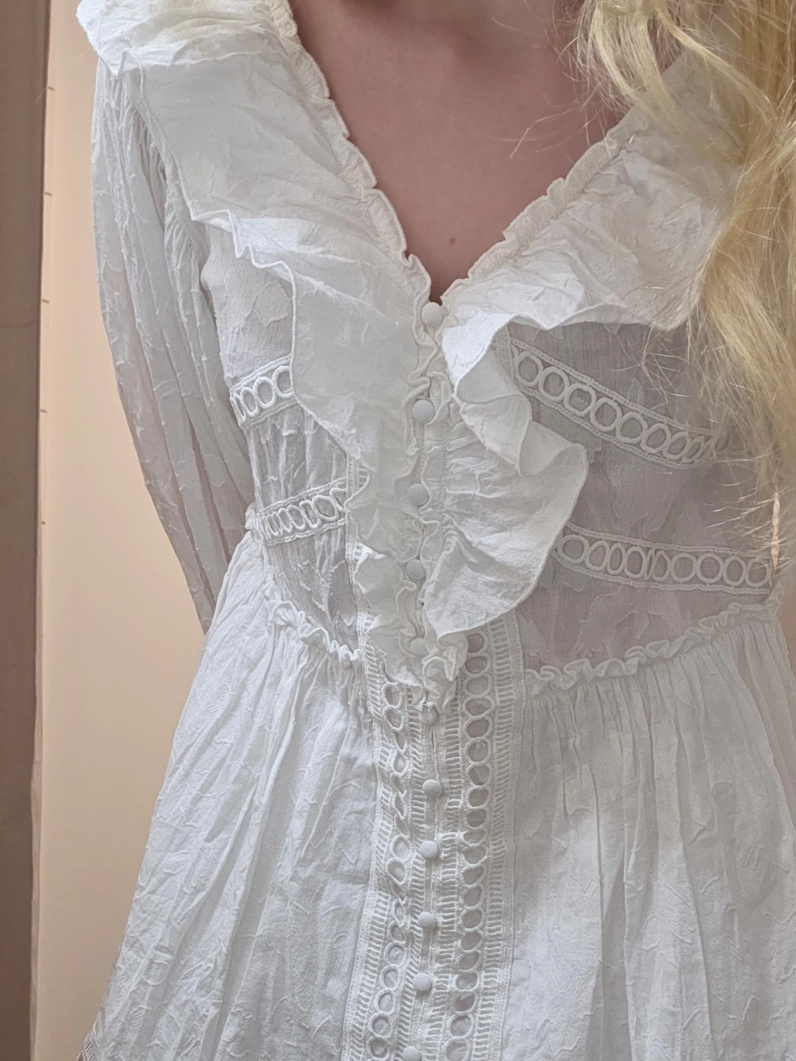 Vit kort studentklänning - 1