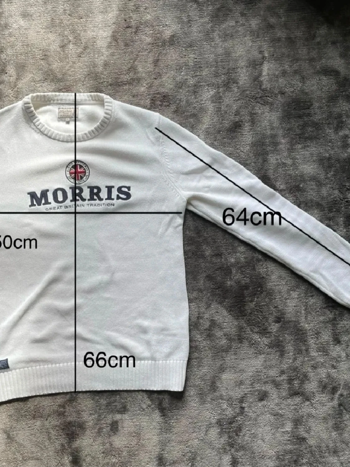 Vit tröja från Morris med tryck - 2