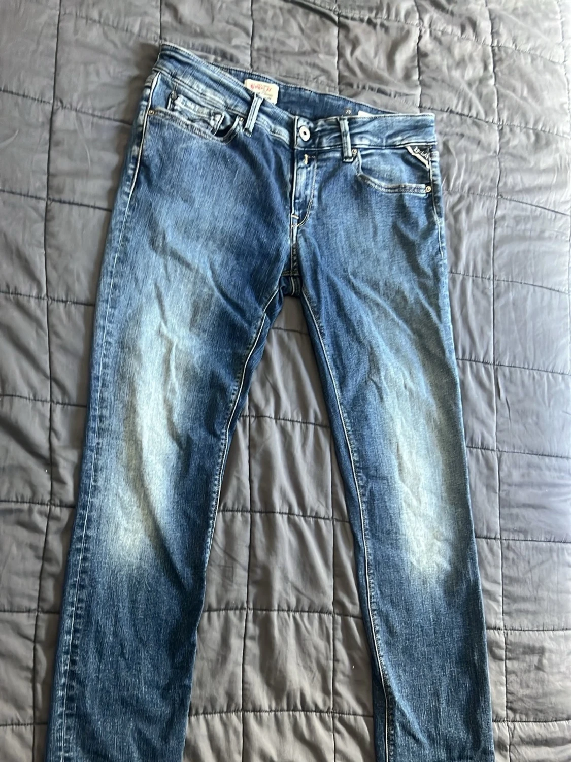 Replay blå jeans med kontrastsömmar - 1