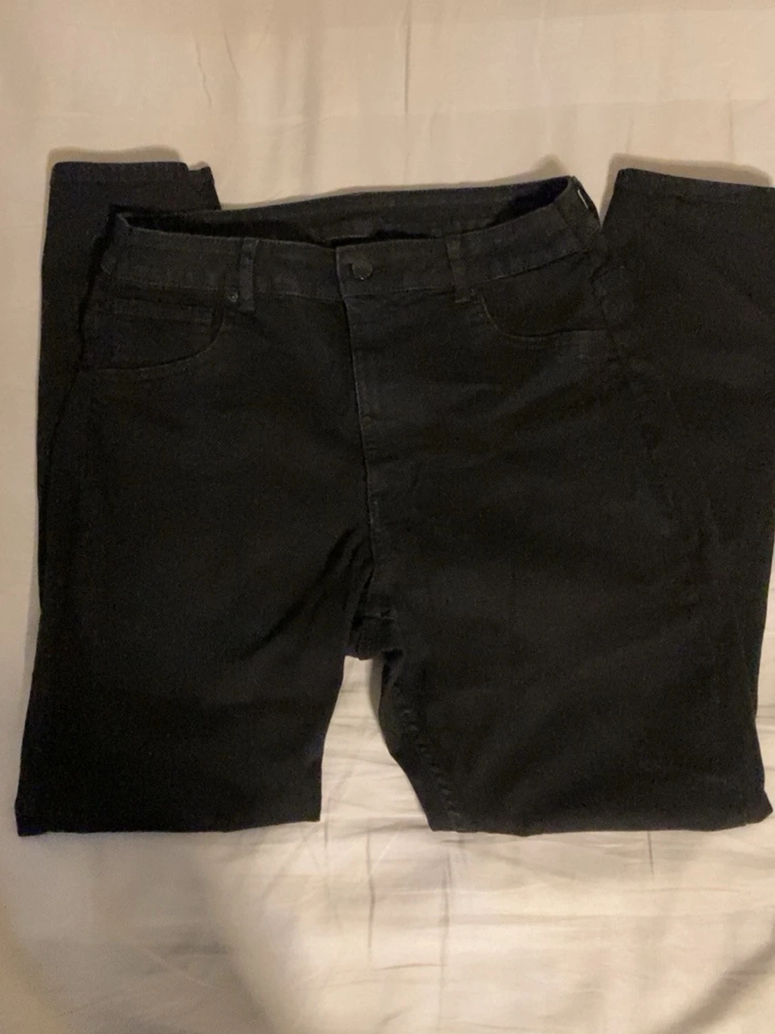 Svarta slim fit jeans med hög midja - 1
