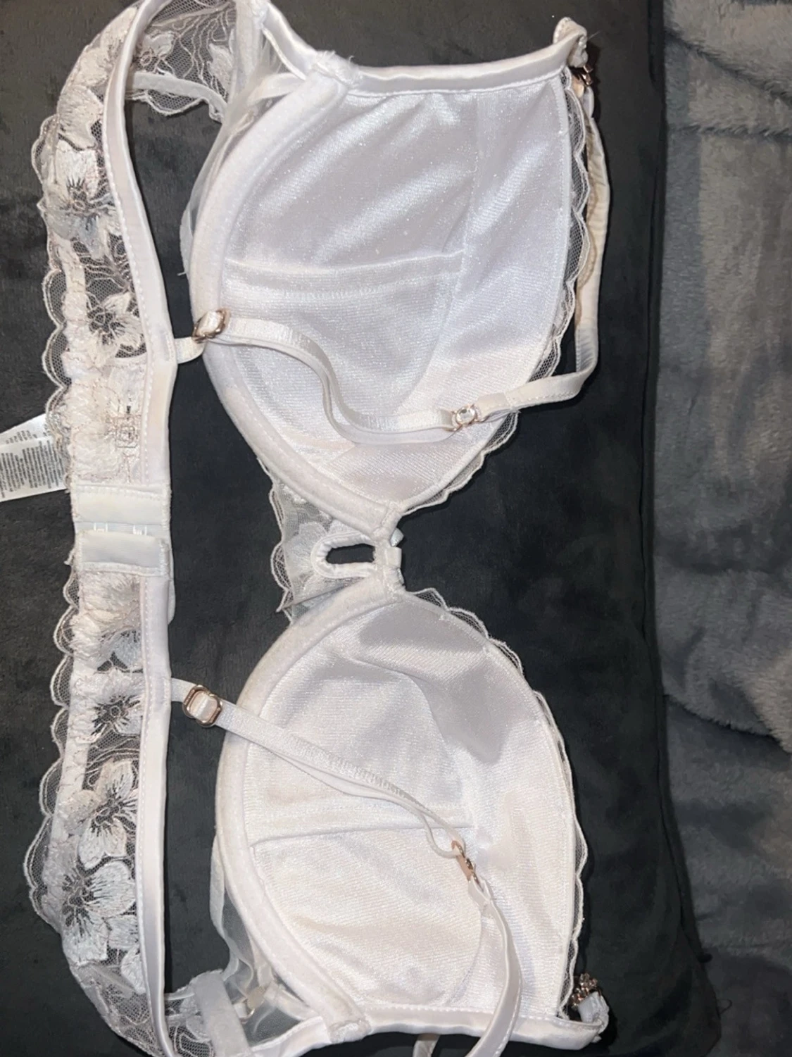 Vit push up spets-bh med blommönster, eu 80B - 1