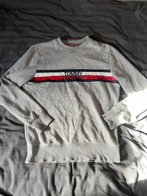 Grå sweatshirt Tommy Hilfiger - Snygg grå sweatshirt från Tommy Hilfiger. Den är i fint skick och är i storlek L. Mitt pris är 299 kr! Hör av dig vid någon fråga.