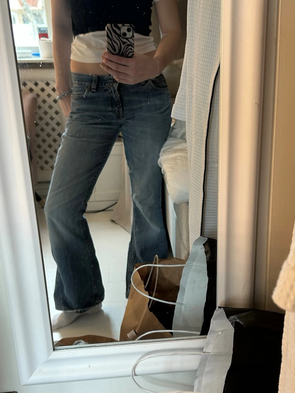 Blå bootcut jeans med låg midja Levis  - 1