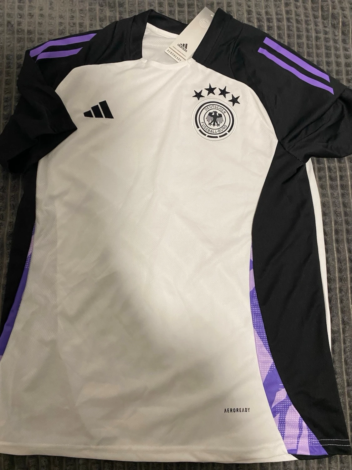 Tysklands matchtröja Adidas vit/svart