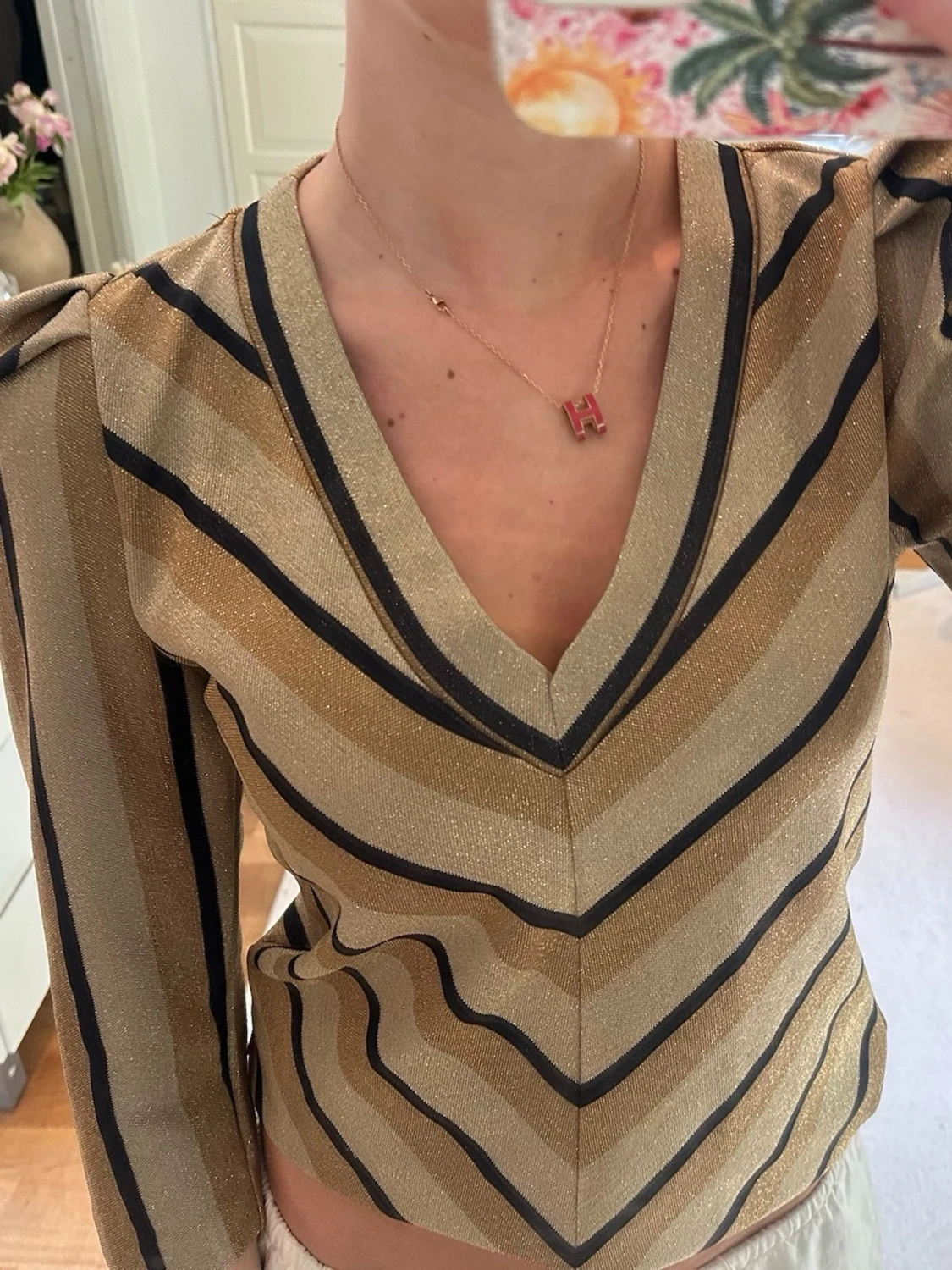 Randig glittrig topp från Selected Femme - 4