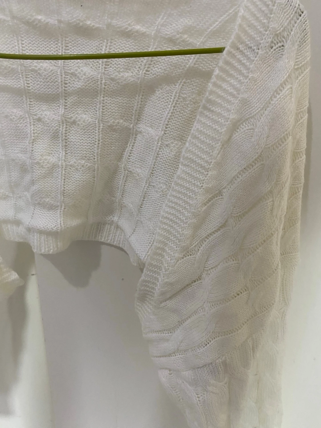 Vit kabelstickad bolero - 1