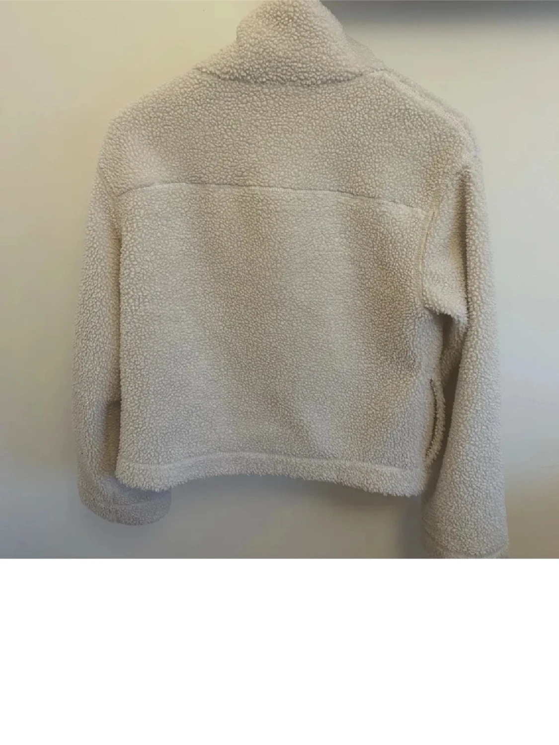 Beige teddyjacka med dragkedja - 1