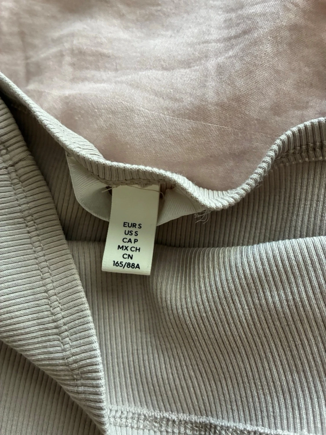 Beige ribbad tubtopp - 2
