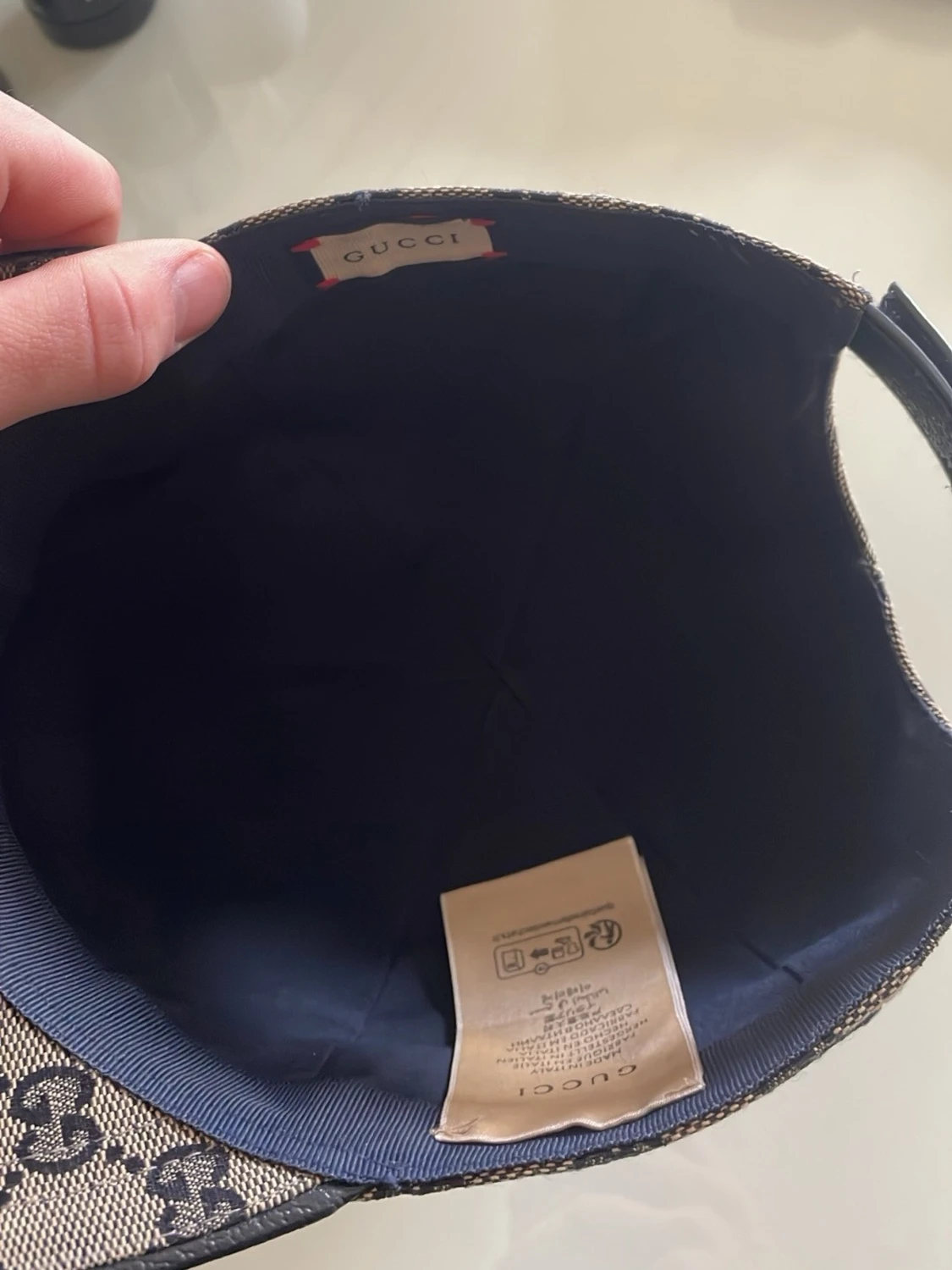 Gucci beige keps med GG-mönster - 5