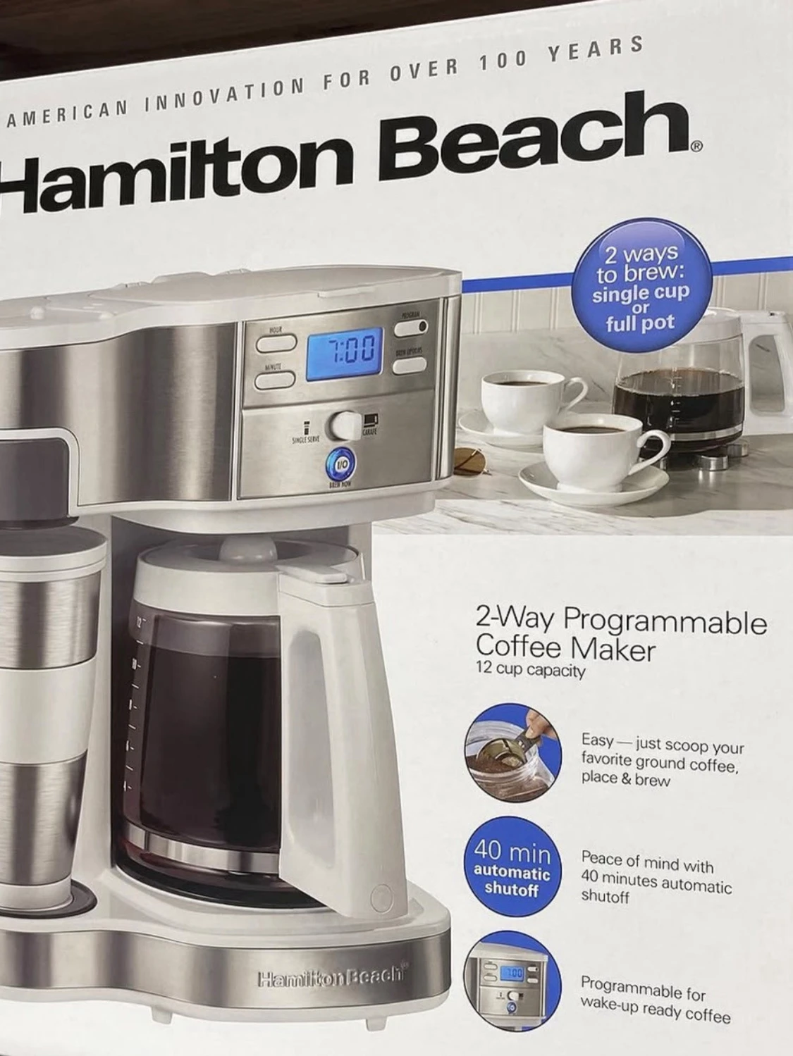 Hamilton Beach kaffebryggare silvervit - 3