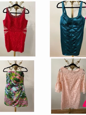 Fyra trendiga klänningar - Klänning 1: Storlek 48, Jag tror mest passar storlek M, Pris 125kr  Klänning 2: Gin Tricot , storlek 40, 100kr  . Klänning 3 Zara Storlek M, 100kr . Klänning 4 storlek M , 80kr 
