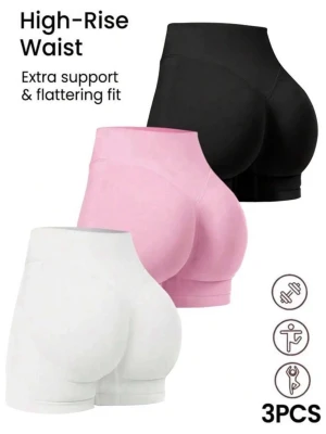 3-pack shorts - Säljer ett 3-pack tränings-shorts  i svart, rosa och vitt. Råkade beställa förmånga💕inte använda eller testade.
