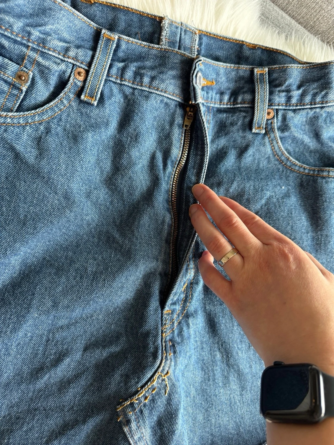 Blå jeanskjol från Levi's - 4