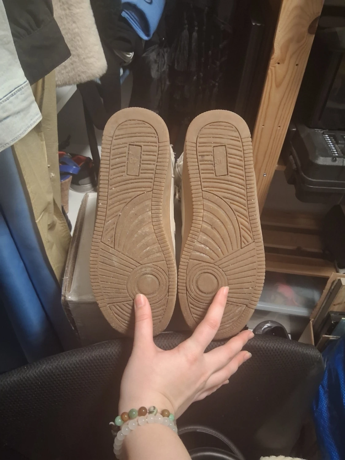 Beige moon boots med snörning - 3