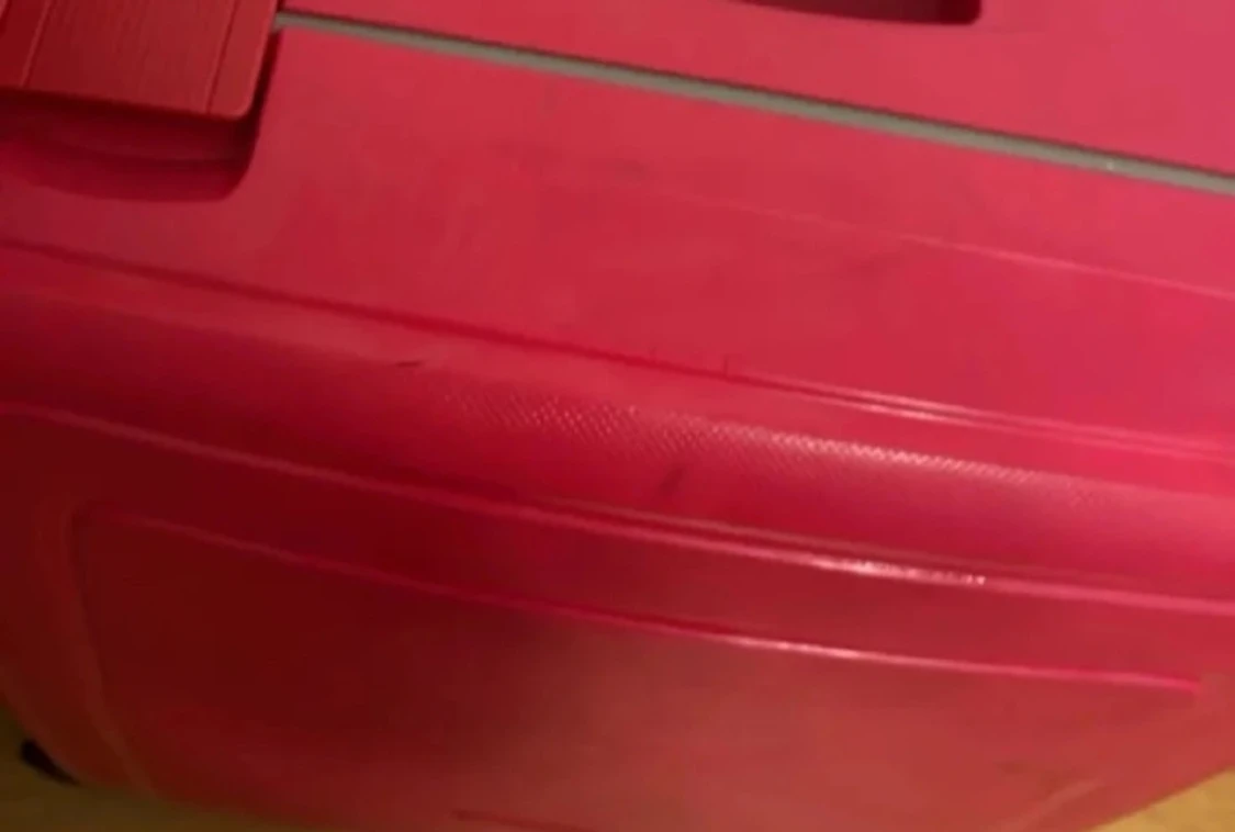 Rosa hård resväska med hjul - 1