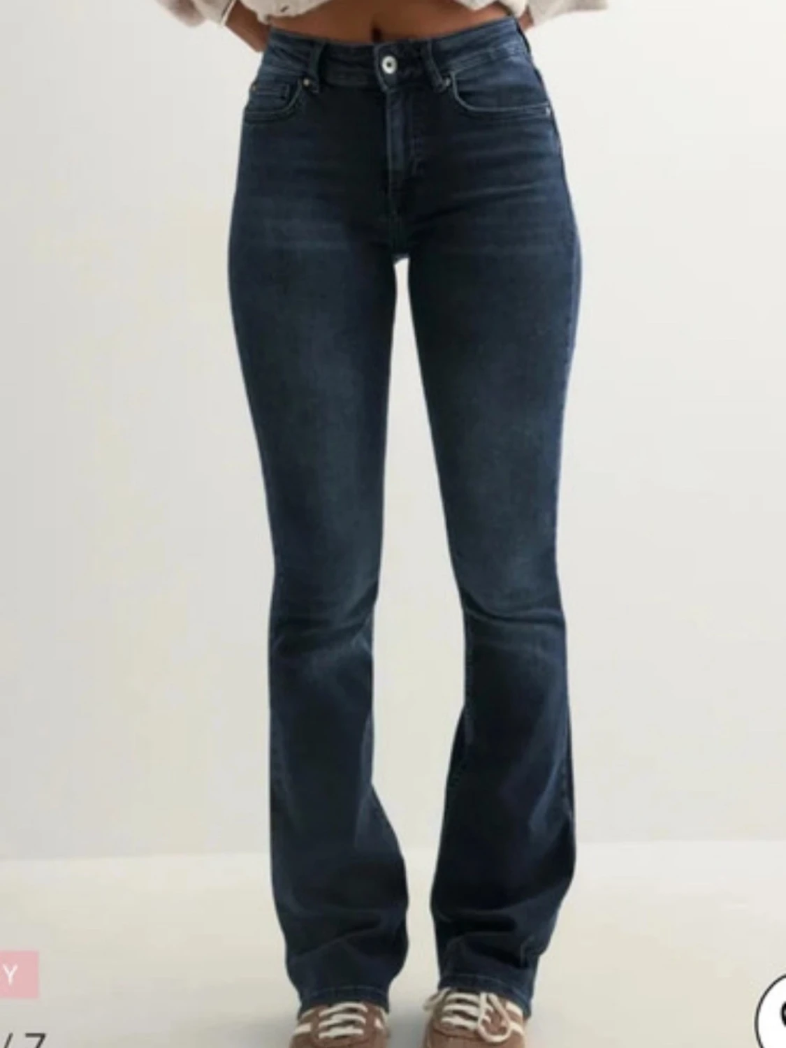 Mörkblå bootcut jeans från only
