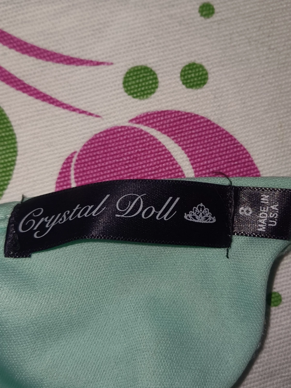 Turkos långklänning med pärlmidja - 3