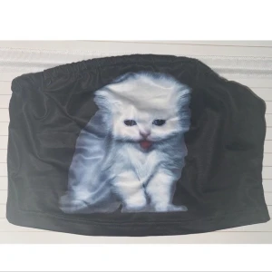 Svart tubtopp med kattmotiv - Aldrig använd