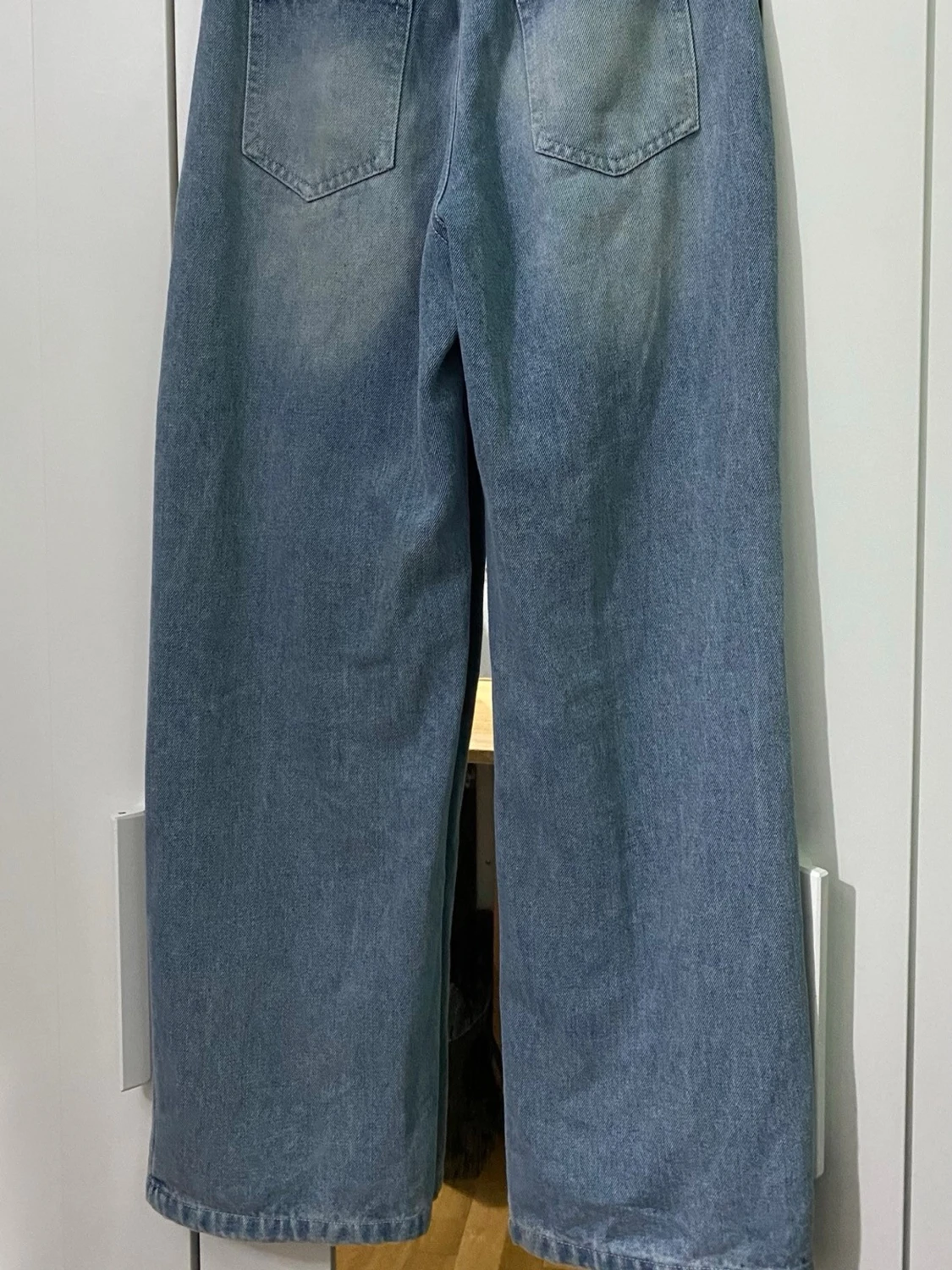 Blåa wide leg jeans - 4