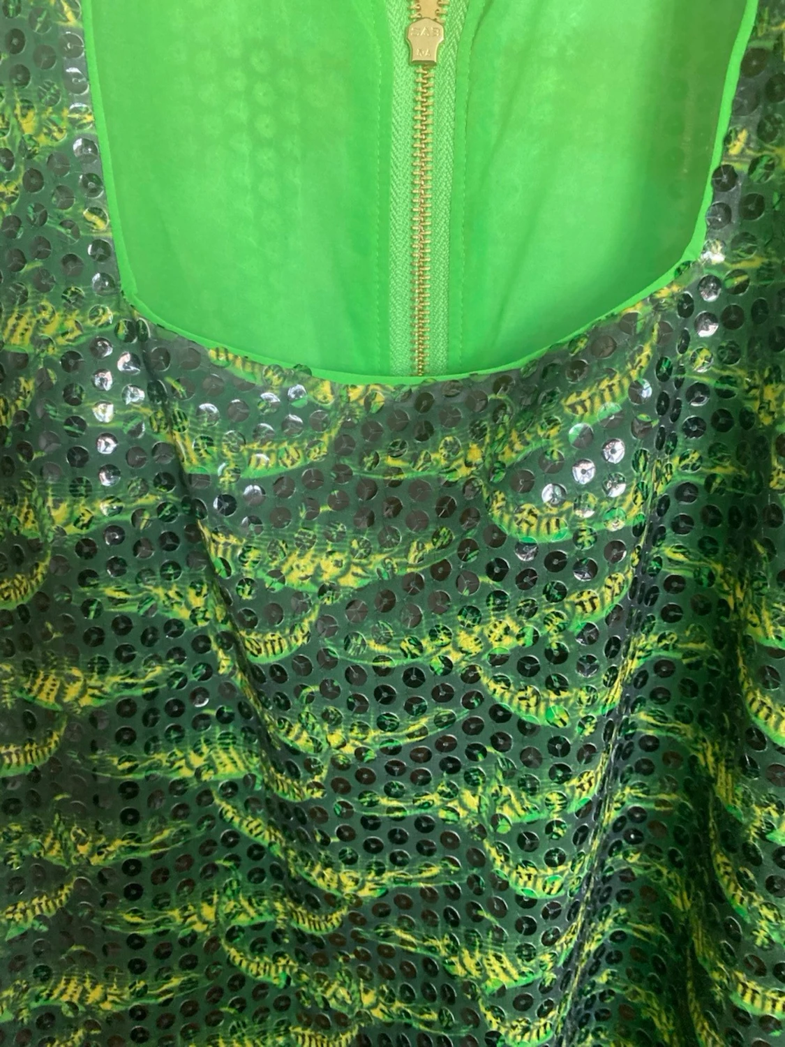 Versace for H&M grön leopardklänning 36/S ny med klädpåse - 4