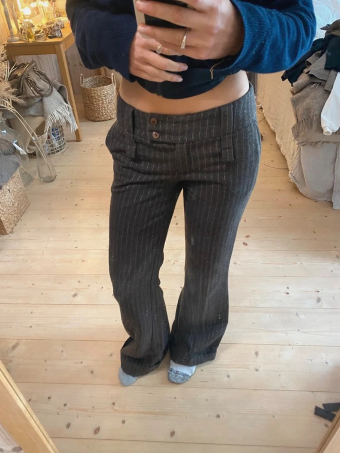 Lågmidjade kostymbyxor 