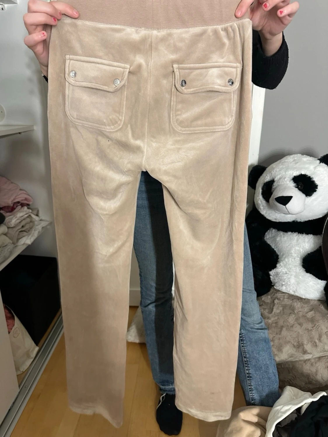 Beiga velourmjukisbyxor Juicy Couture - 1