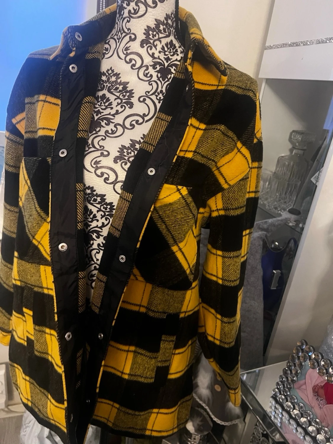 Gul och svart rutig overshirt - 1
