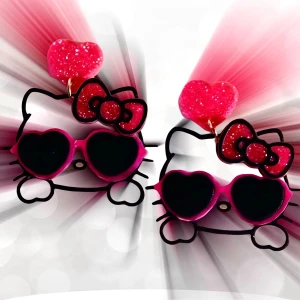 Fina örhängen med Hello Kitty-motiv! - Fina örhängen i akryl med Hello Kitty-motiv. Höjd: 5 cm. Oanvända. 