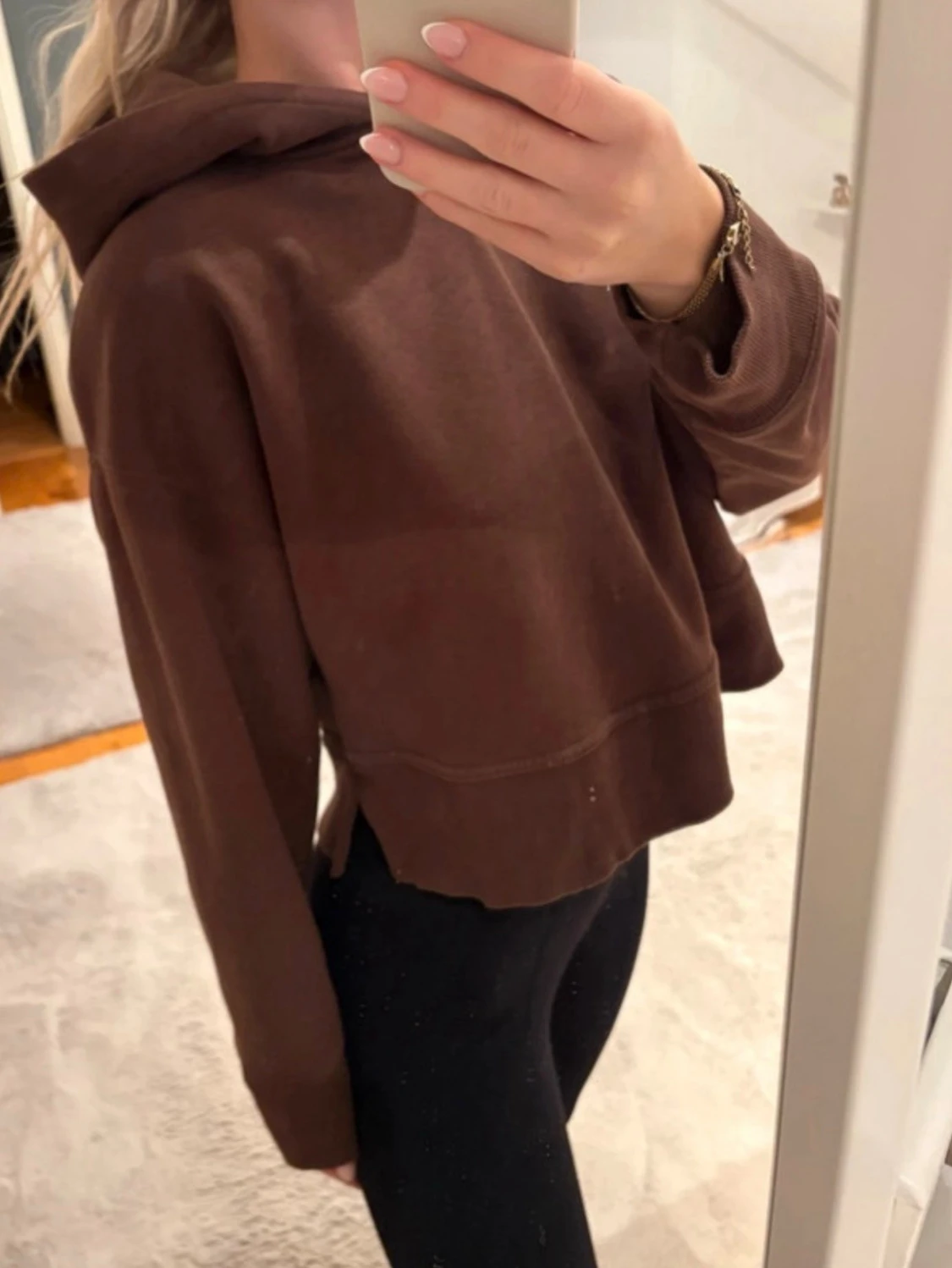 Brun hoodie från Zara