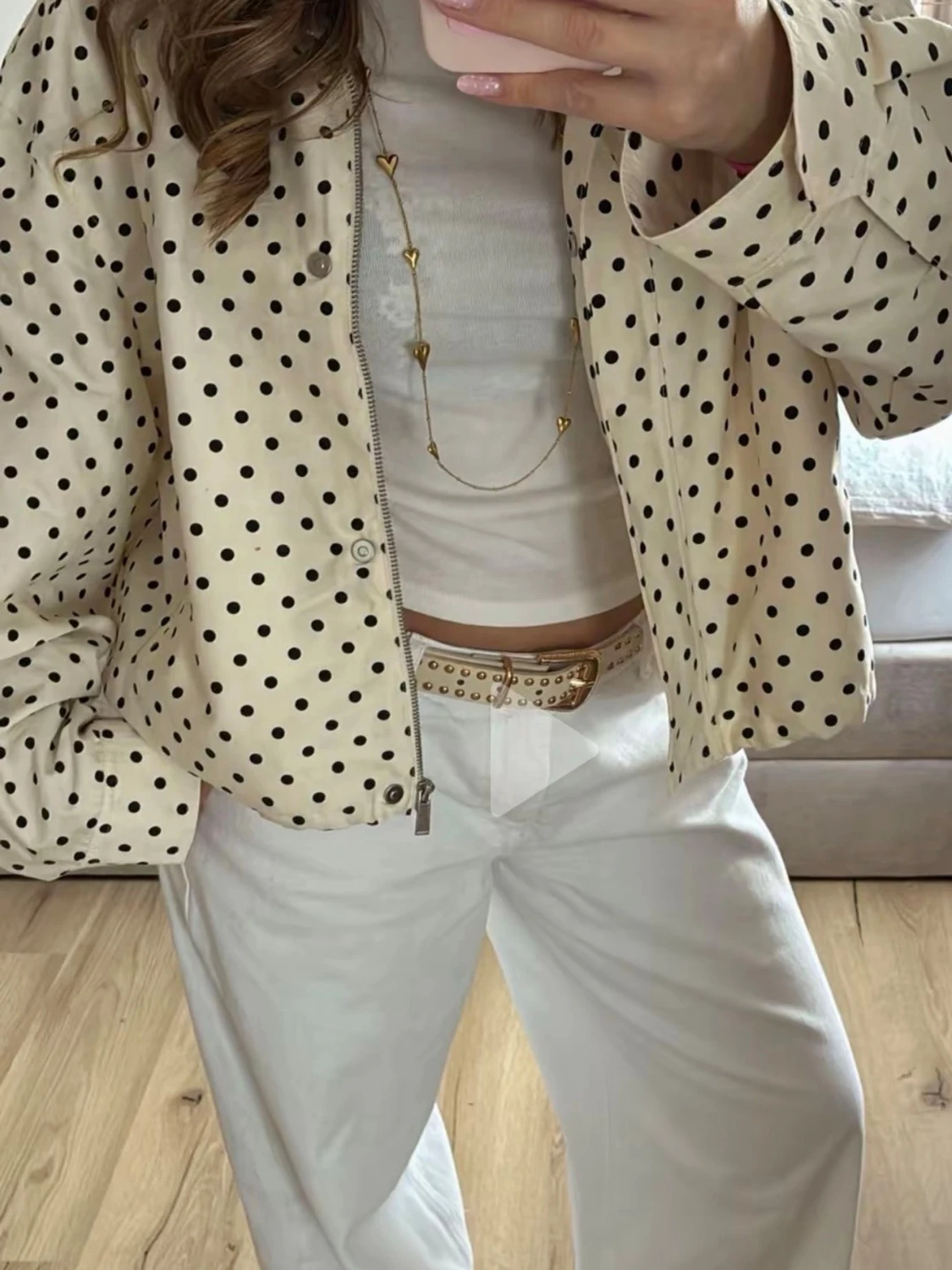 High neck dot jacket  - 1