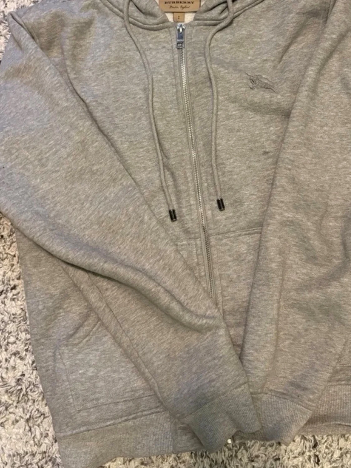 Grå zip-hoodie från Burberry