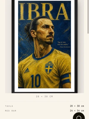 Zlatan Ibrahimovic - Har du sjuk mentalitet?Här är en poster gjort på (170 GSM MATTPAPPER). Postern kommer med eller utan träram i olika färger samt olika storlekar vilket gör att priset varieras. På Apollouf.com/ Finns även mycket mer på hemsidan/ Skriv i DM vid köp!!