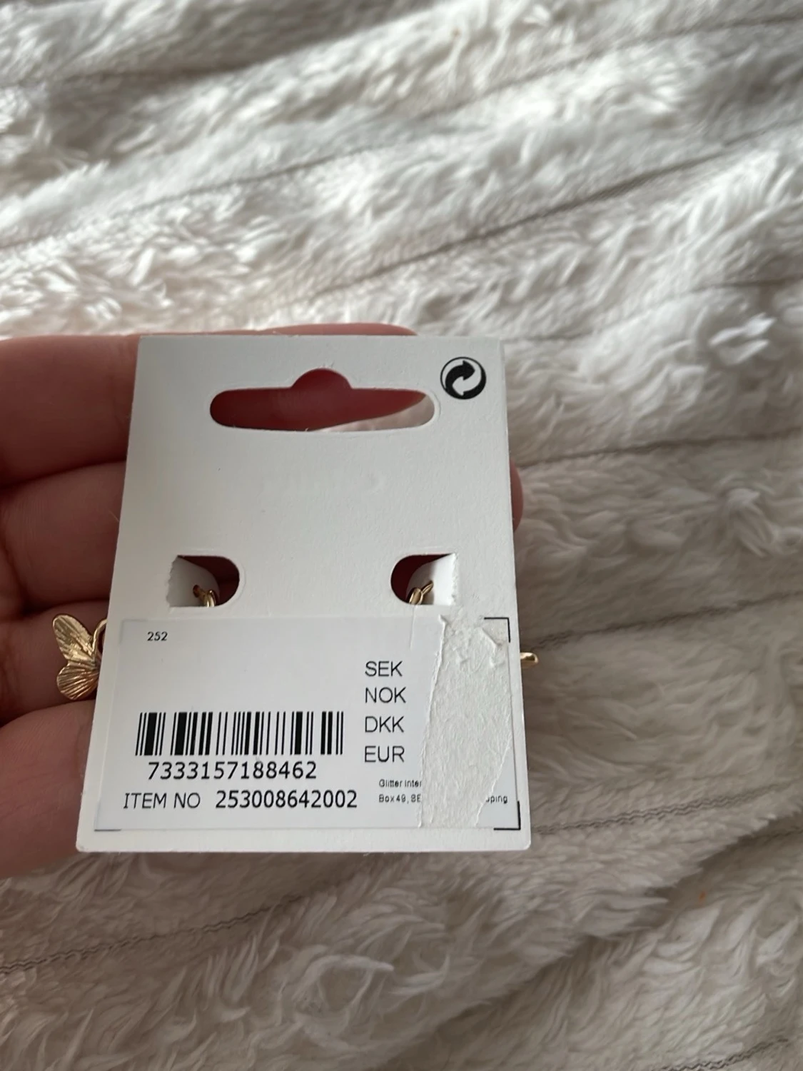 Guldiga örhängen med fjärilar Glitter - 3