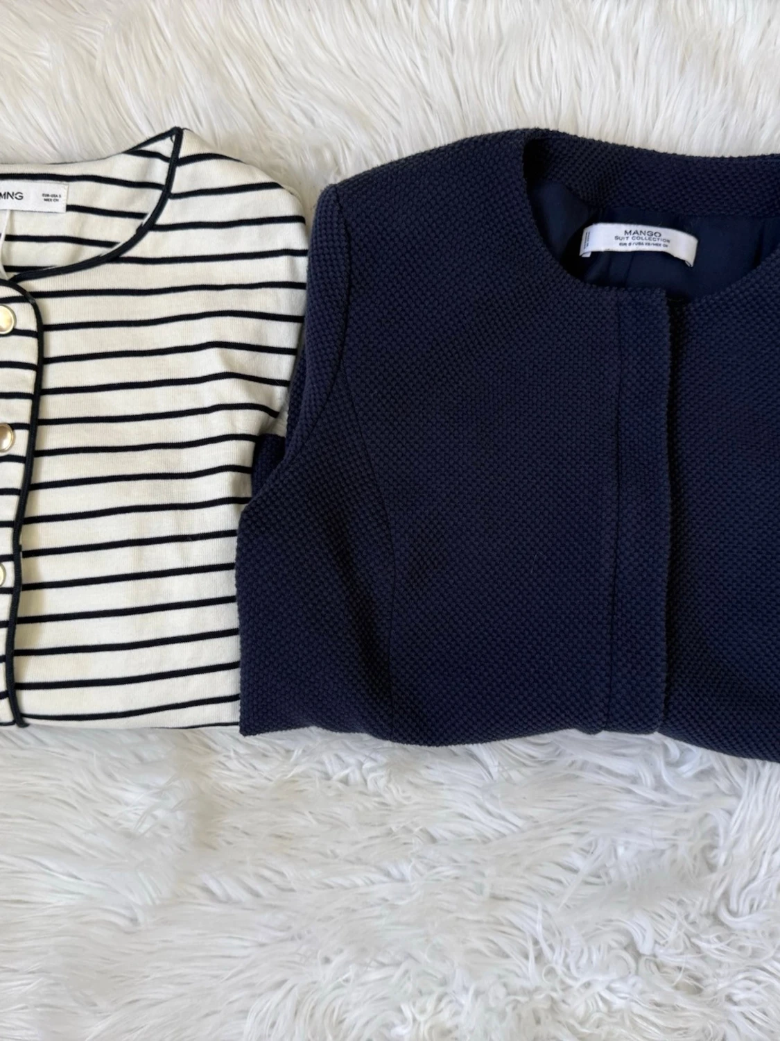 Randig kofta & mörkblå tröja Mango - 1