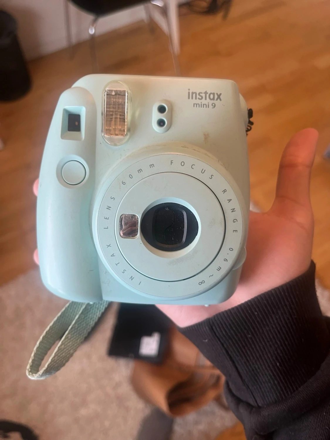 Instax Mini 9 blå polaroidkamera