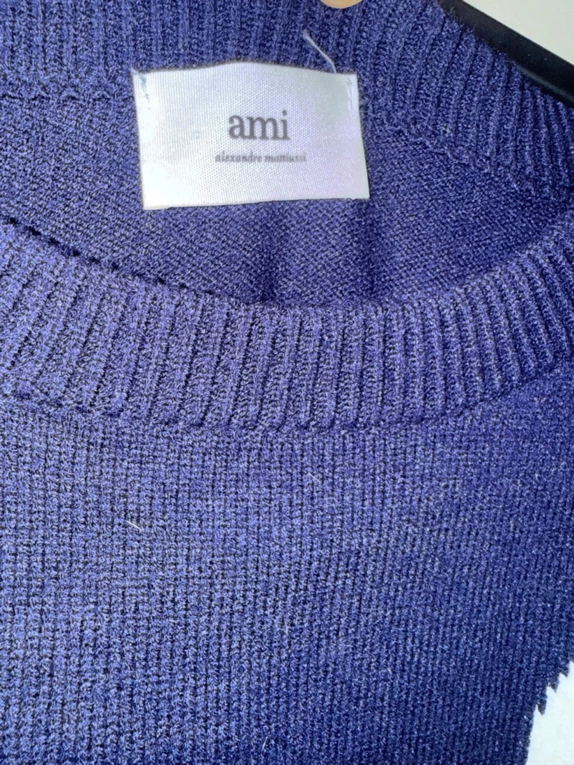 Mörkblå stickad tröja Ami Paris - 2