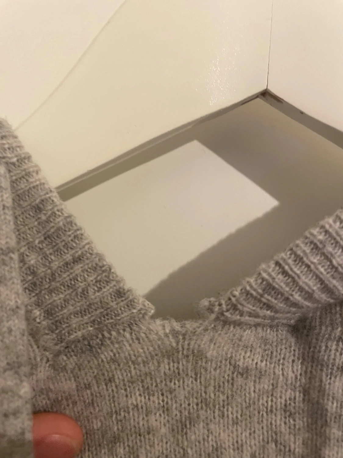 Ljusgrå kashmir hoodie - 2