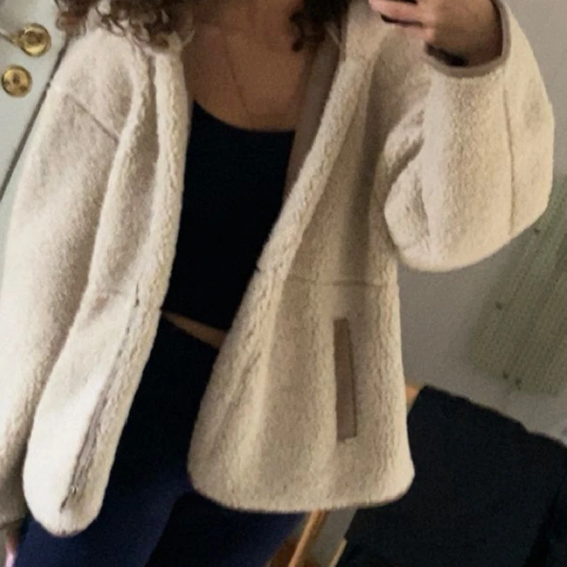 Beige teddyjacka - 1