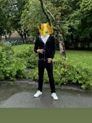 Svart hoodie med dragkedja - Säljer en svart hoodie med dragkedja och huva. Hoodien har svarta snören och ribbade muddar vid ärmslut och nederkant. Perfekt för en avslappnad streetwear-look och enkel att matcha med andra plagg. Kan gå ner i pris vid snabb affär😉