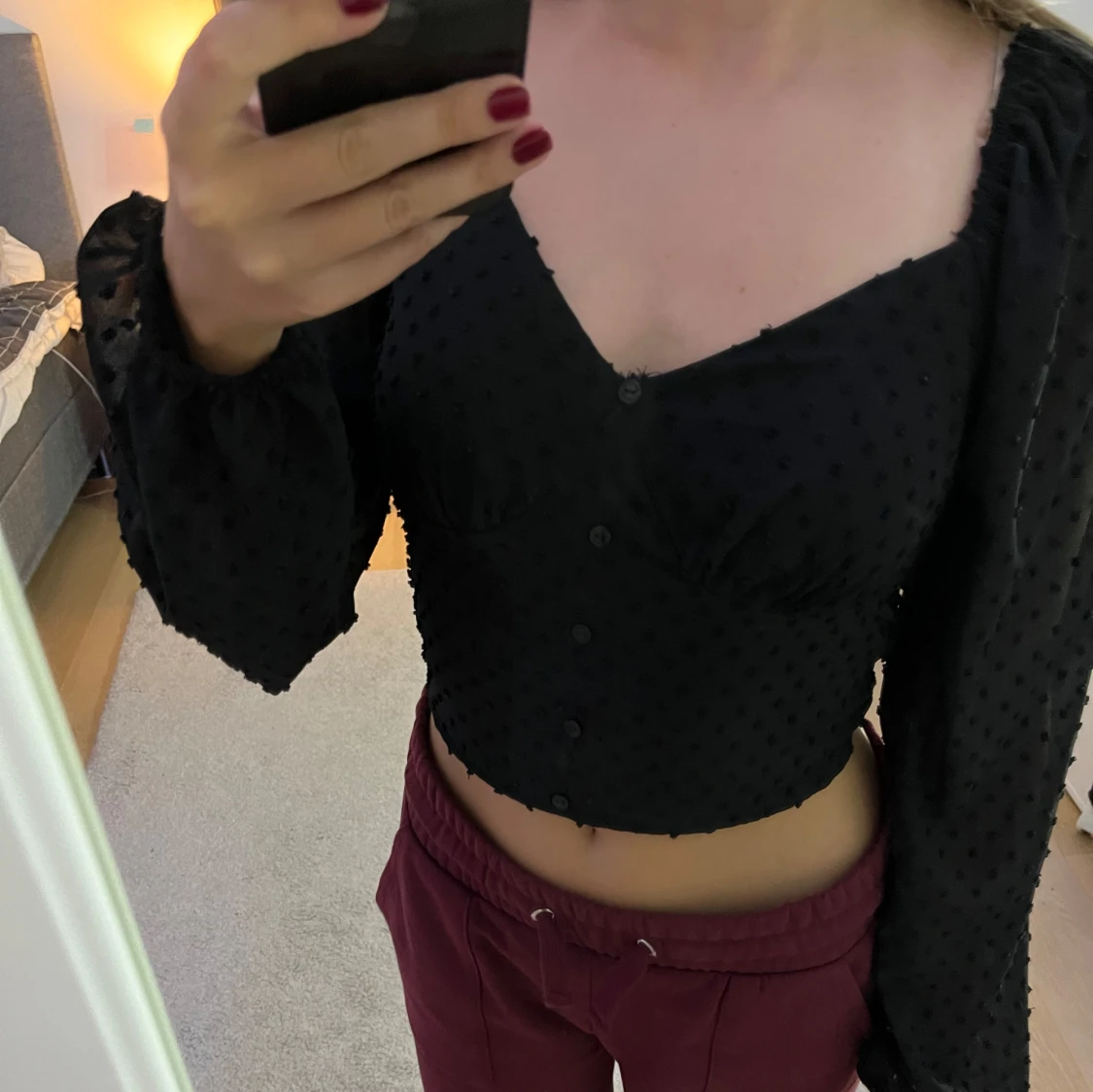 Svart detaljer blus - 90