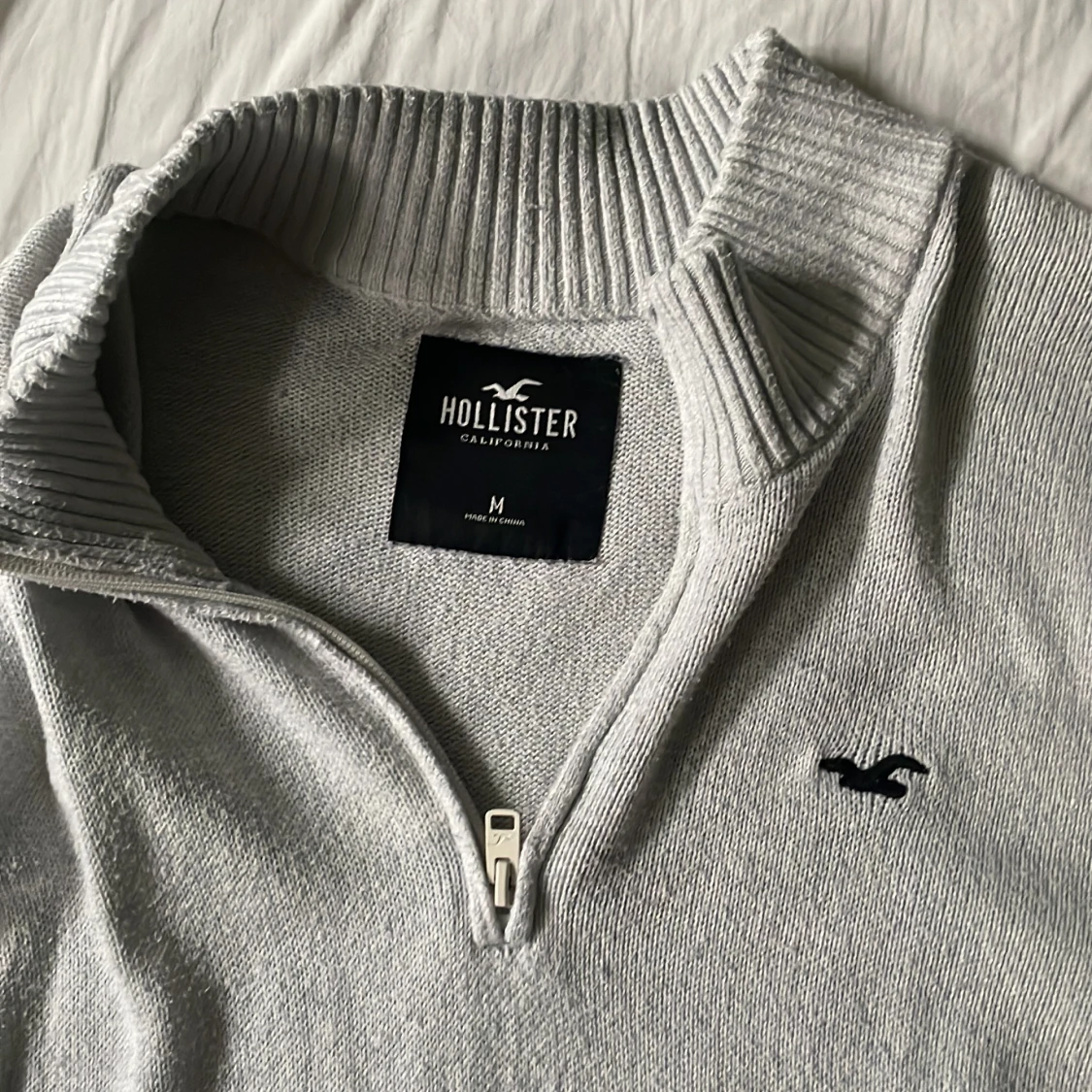 Vit quarter zip tröja - 90